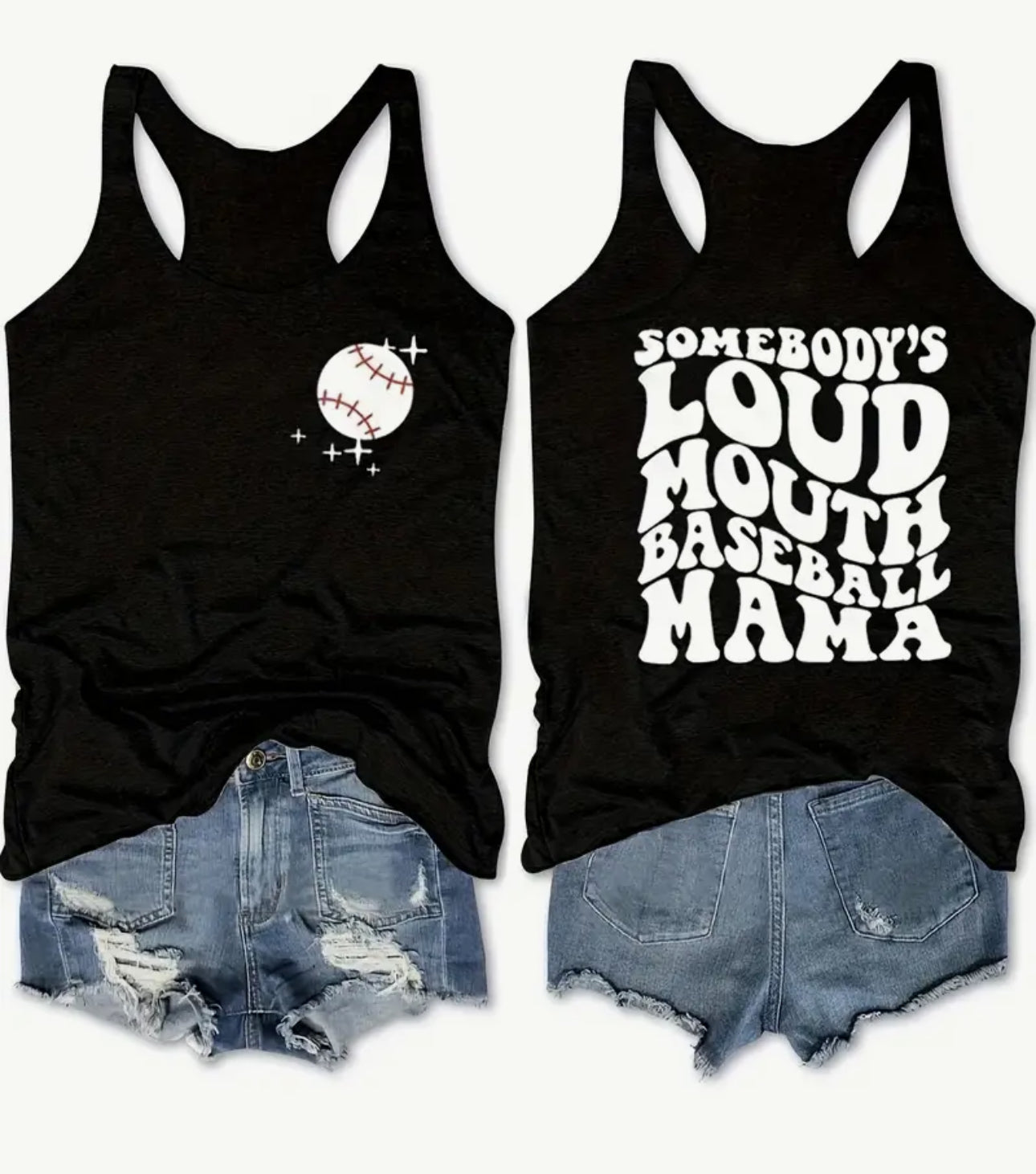 Somebody's Loud Mouth Baseball Mama Tank Top